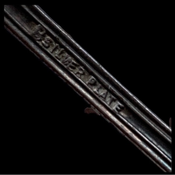 B SILVER PLATED Antique Vintage Sugar Spoon Serving Spoon Silverware - Picture 5 of 7